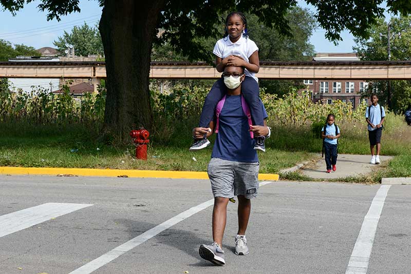 kids walking to school