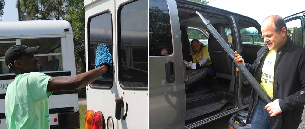 volunteers car wash