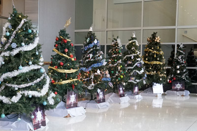 Trees in lobby