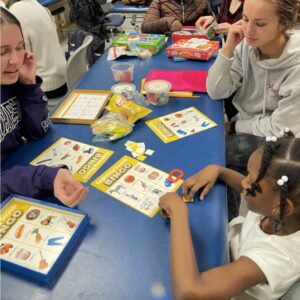 Kids playing bingo