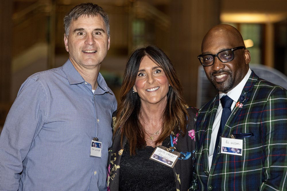 Three guests at the gala