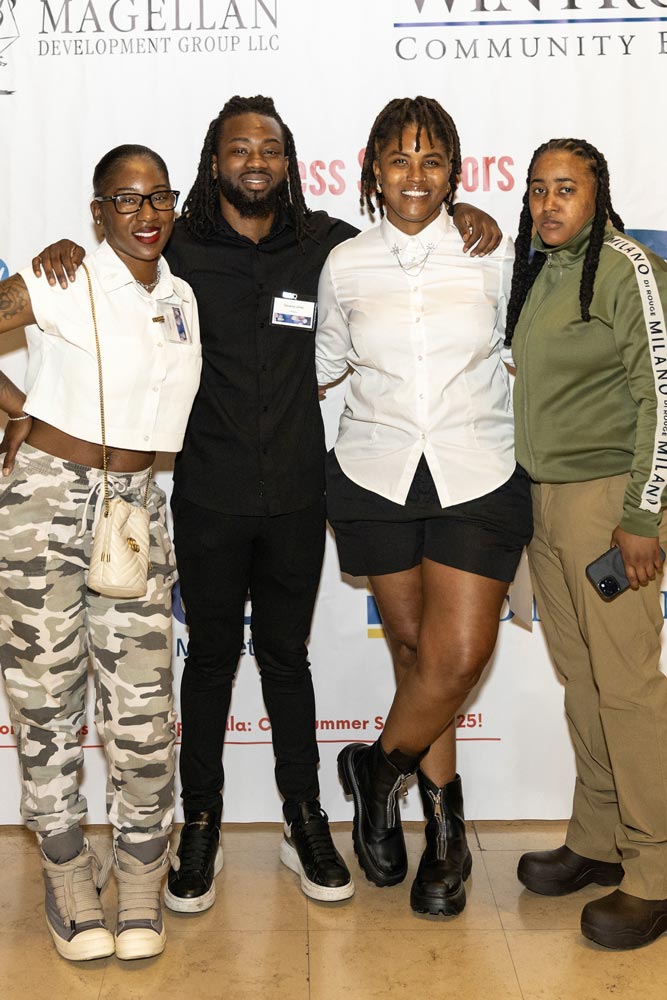 Four young people at the gala